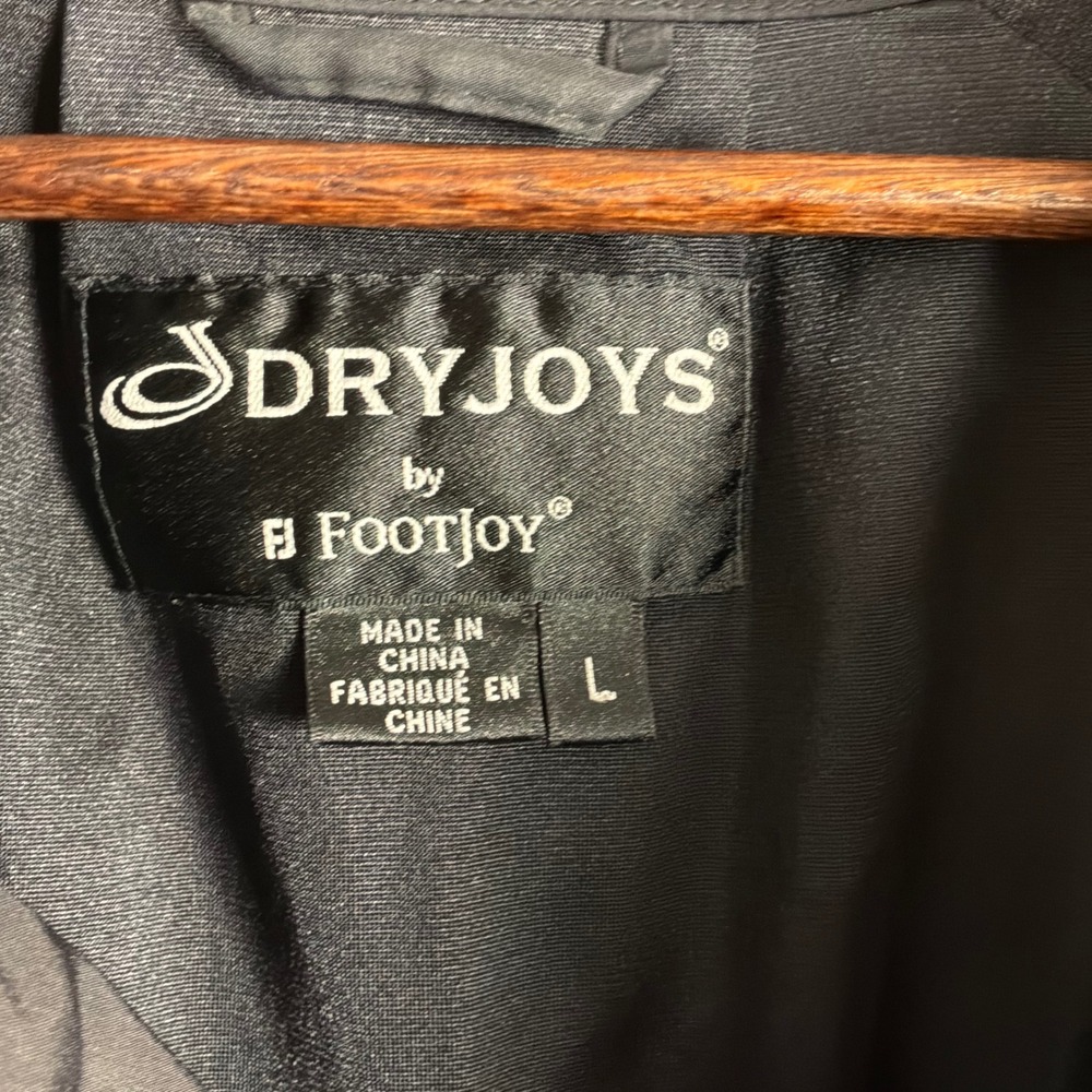 FootJoy DryJoys Golf Jacket Mens Large Black Excellent Full Zip Windbreaker - Picture 3 of 9
